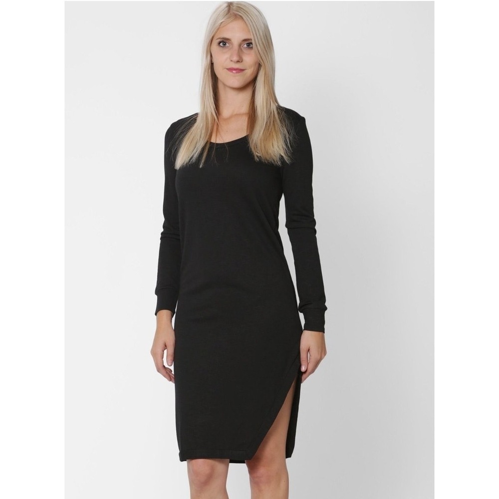 NEW!‎ Lanston Asymmetrical Black Knit Midi Dress Revolve Size Small $140